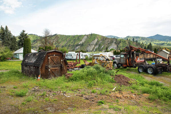 Leavenworth Poster featuring the photograph Timber Harvester and Shed Near Cashmere by Tom Cochran