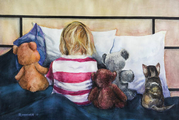Teddy Bear Poster featuring the painting Time Out with my Friends by Rick Mosher