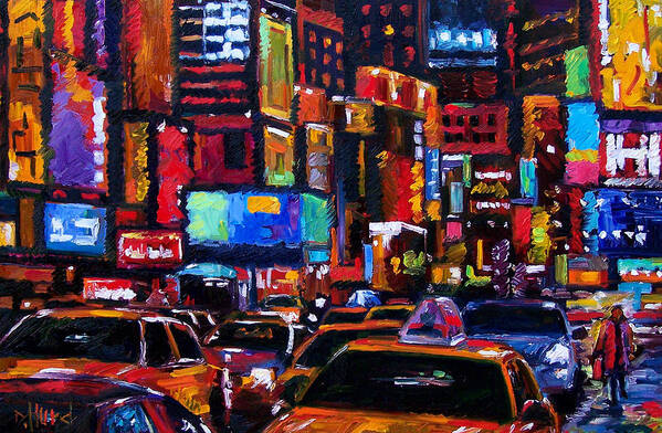 New York City Poster featuring the painting Times square by Debra Hurd