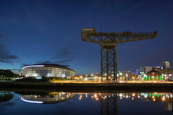 Glasgow Poster featuring the photograph Titan Crane and The Hydro by Veli Bariskan