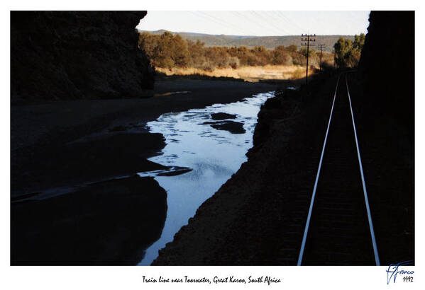 Train In Desert Poster featuring the digital art Toorwater Groot Karoo by Vincent Franco