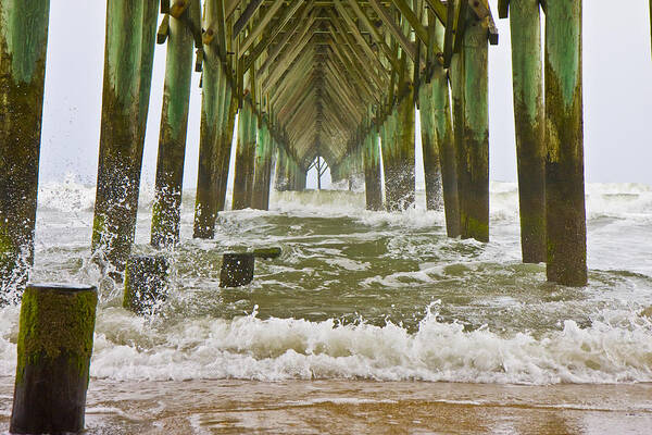 Topsail Poster featuring the photograph Topsail Island Pier by Betsy Knapp