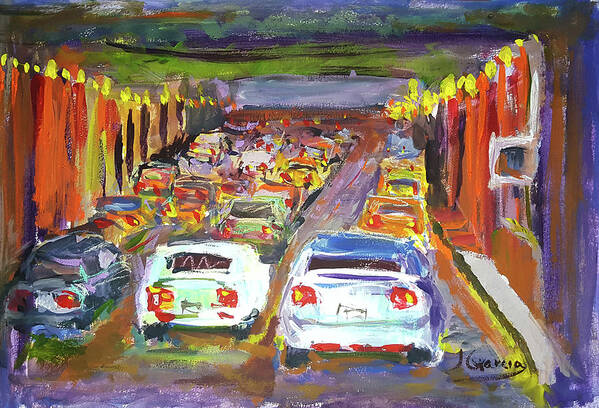 Impressionist Poster featuring the painting Traffic Jam by Janet Garcia