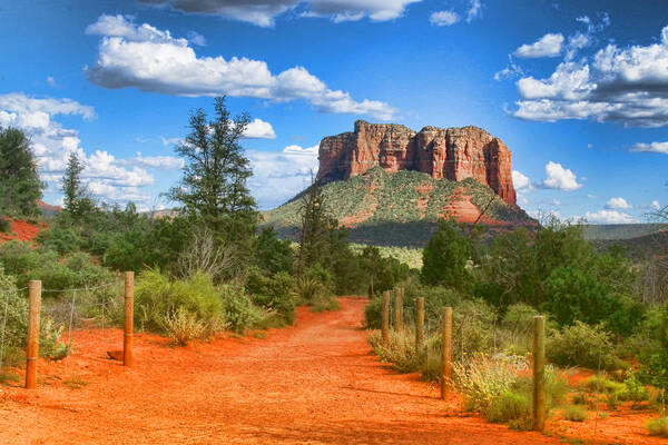 Courthouse Butte Poster featuring the photograph Trail to Courthouse Butte by Ola Allen