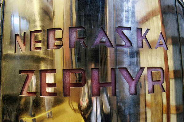 Nebraska Zephyr Poster featuring the mixed media Train Of The Goddess Nebraska Zephyr Signage by Thomas Woolworth