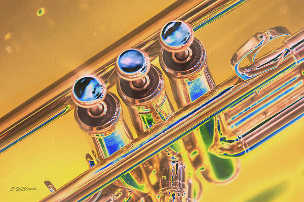 Trumpet Poster featuring the digital art Trumpet Keys by Pamela Williams