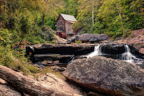 Glade Creek Mill Poster featuring the photograph Tucked Away - Historic Old Mill Photography by Gregory Ballos