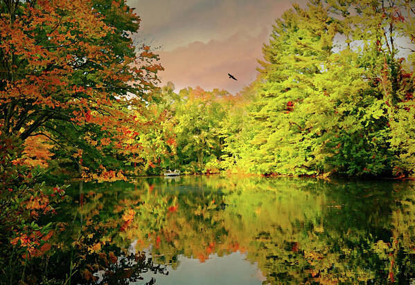 Autumn Landscape Poster featuring the photograph Turn of River by Diana Angstadt