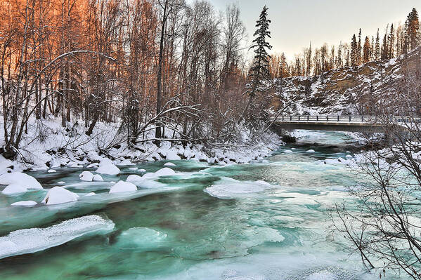Sam Amato Photography Poster featuring the photograph Turquoise Winter River by Sam Amato