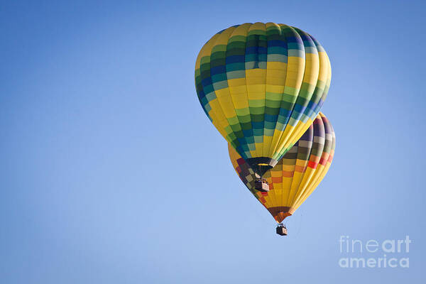 Hot Air Balloon Poster featuring the photograph Two Balloons by Ana V Ramirez