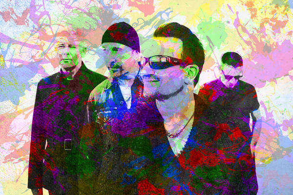 U2 Band Portrait Paint Splatters Pop Art Poster by Design Turnpike - Fine  Art America