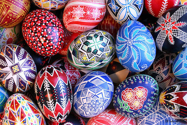 Pysanky Poster featuring the photograph Ukrainian Easter Eggs by E B Schmidt