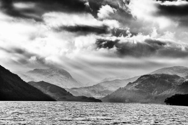 Agriculture Poster featuring the photograph Ullswater Sunbeams by Mark Egerton
