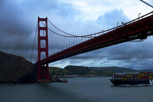 Golden Gate Bridge Poster featuring the photograph Under the Golden Gate In Early Morning Light by Richard Henne