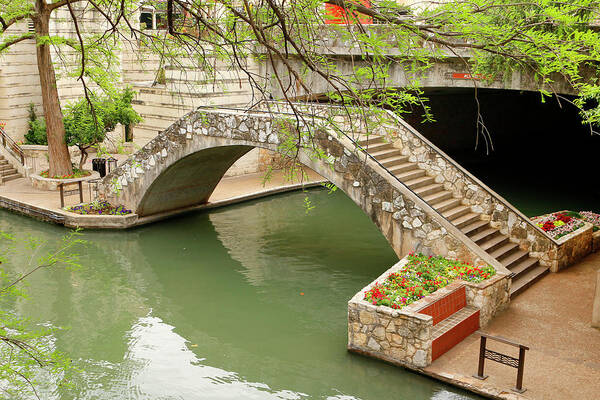 San Antonio River Walk Poster featuring the photograph Up and Over - San Antonio River Walk by Art Block Collections
