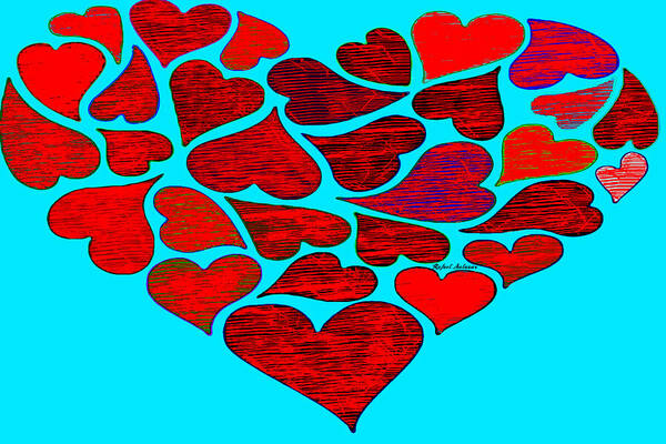 Valentines Poster featuring the digital art Valentines at Tiffanys by Rafael Salazar