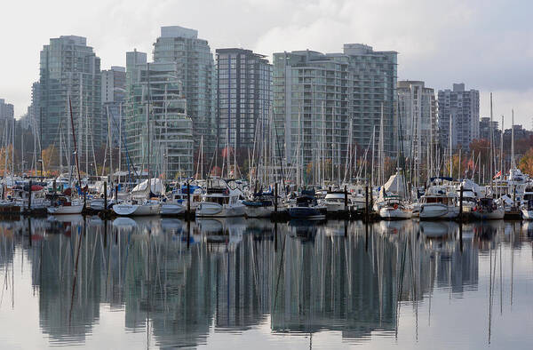 Coal Harbour Poster featuring the photograph Vancouver BC - Boats and Condos by Richard Andrews
