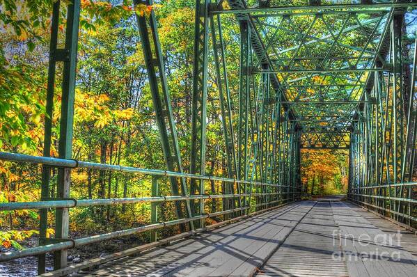 Landscape Poster featuring the photograph Vermont Steel Bridge by Steve Brown