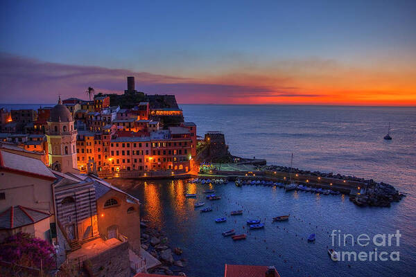 Vernazza Poster featuring the photograph Vernazza Sunset by Spencer Baugh