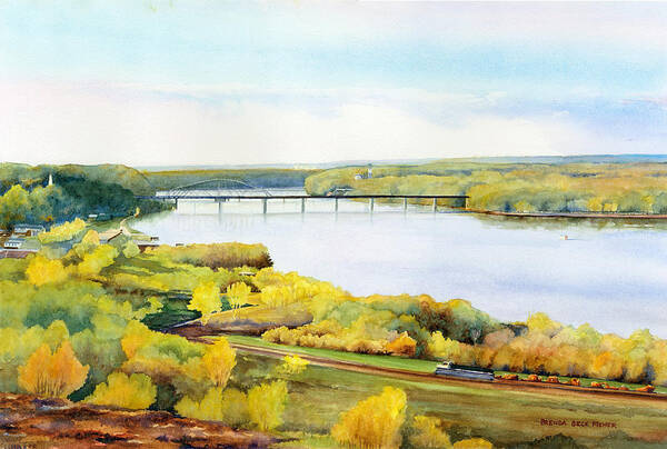 Mississippi River Poster featuring the painting View From Lover's Leap by Brenda Beck Fisher