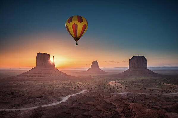 Monument Poster featuring the photograph Viewing sunrise at Monument Valley by William Lee