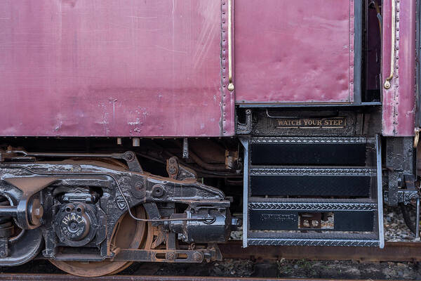 Terry D Photography Poster featuring the photograph Vintage Train Car Steps by Terry DeLuco