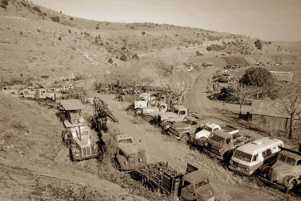 Vintage Poster featuring the photograph Vintage Truck yard by Darrell Foster