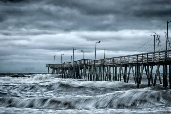 Virginia Poster featuring the photograph Virginia Beach Fishing Pier by Travis Rogers