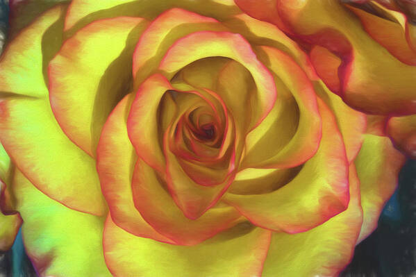 Topaz Impressions Poster featuring the photograph Vivid Rose by John Roach