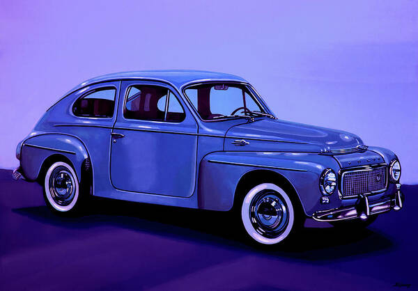 Volvo Pv544 Poster featuring the mixed media Volvo PV 544 1958 Mixed Media by Paul Meijering