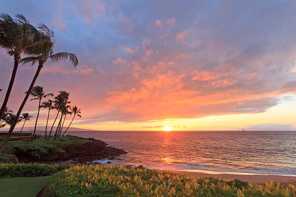 Afternoon Poster featuring the photograph Wailea Sunset by David Olsen