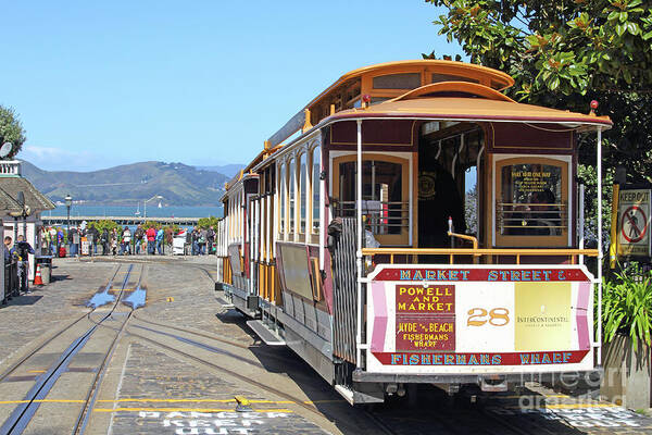Wingsdomain Poster featuring the photograph Waiting For The Cablecar At Fishermans Wharf San Francisco California 7D14099 by San Francisco
