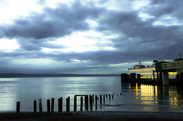 Clouds Poster featuring the photograph Waiting for the Ferry by Ronda Broatch