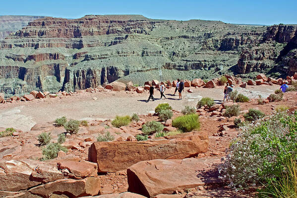 Walkway Along Canyon At Guano Point In Grand Canyon West Poster featuring the photograph Walkway along Canyon at Guano Point in Grand Canyon West, Arizona by Ruth Hager