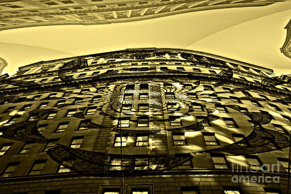 Wall St. Building Poster featuring the photograph Wall Street Looking Up by Julie Lueders 
