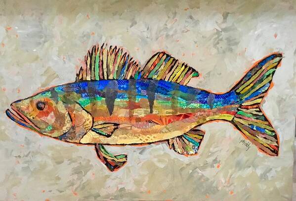 Fish Poster featuring the painting Walter the Walleye by Phiddy Webb