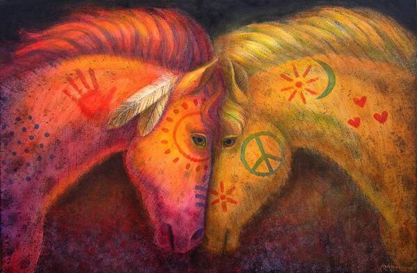 Horse Poster featuring the painting War Horse and Peace Horse by Sue Halstenberg