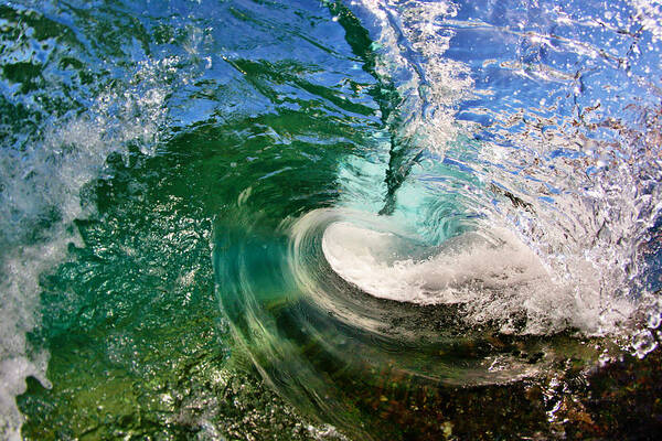 Ocean Poster featuring the photograph Warped Wave by Paul Topp