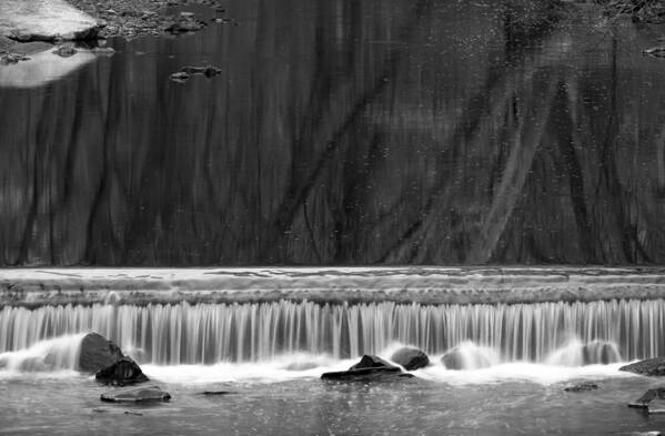 03.19.16_b Img2028 Poster featuring the photograph Water Fall in Black and White by Dorin Adrian Berbier