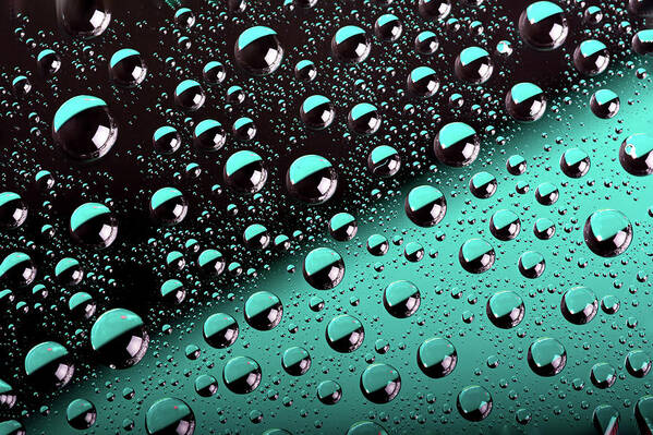 Water Poster featuring the photograph Water on Glass macro No4 by Michael Demagall
