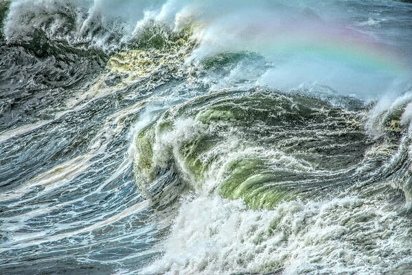 Sea Poster featuring the photograph Wave Rainbow by Bill Posner