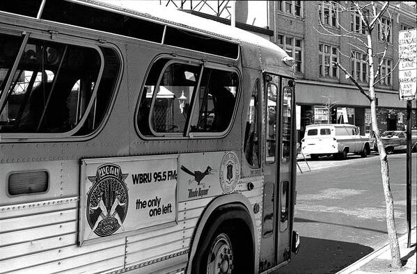 Wbru Poster featuring the photograph WBRU-FM Bus Sign, 1975 by Jeremy Butler
