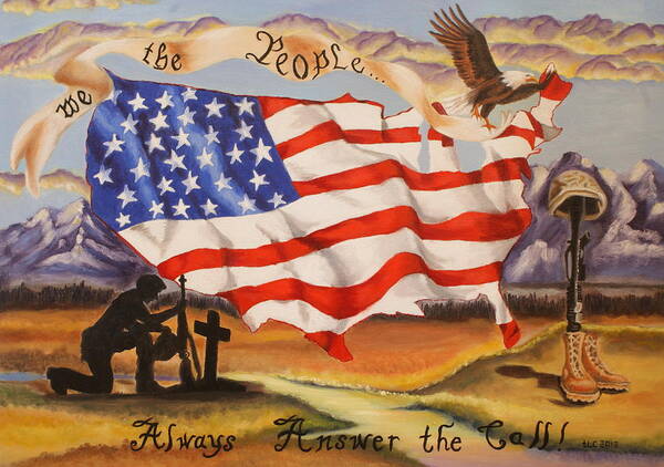 Inspirational Poster featuring the painting We The People by Theresa Cangelosi