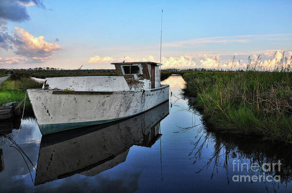 Boat Poster featuring the photograph Weathered Reflection by Randy Rogers