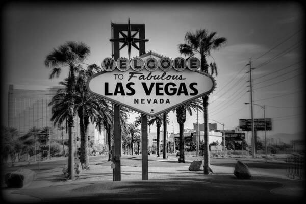 Las Poster featuring the photograph Welcome To Las Vegas Series Holga Black and White by Ricky Barnard