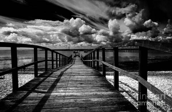 Southend On Sea Wharf Clouds Beach Sand Poster featuring the photograph Wharf at Southend on Sea by Sheila Smart Fine Art Photography