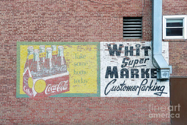 Supermarket Poster featuring the photograph White Super Market Sign by Catherine Sherman