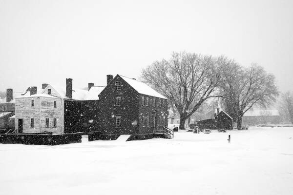 Whiteout Poster featuring the photograph Whiteout at Strawbery Banke by Eric Gendron