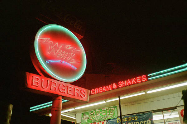 Color Poster featuring the photograph Whiz Burgers Neon, San Francisco by Frank DiMarco