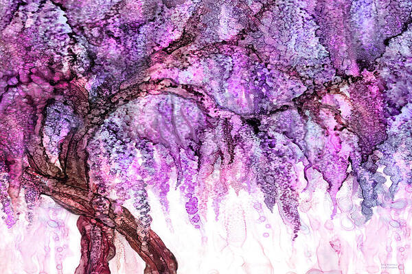 Carol Cavalaris Poster featuring the mixed media Wild Wisteria 2 by Carol Cavalaris